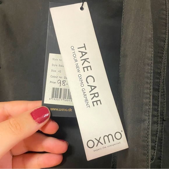 NWT Oxmo Dark Gray Balucci Tie Button Skirt With Picket Sz 42 - Picture 4 of 8